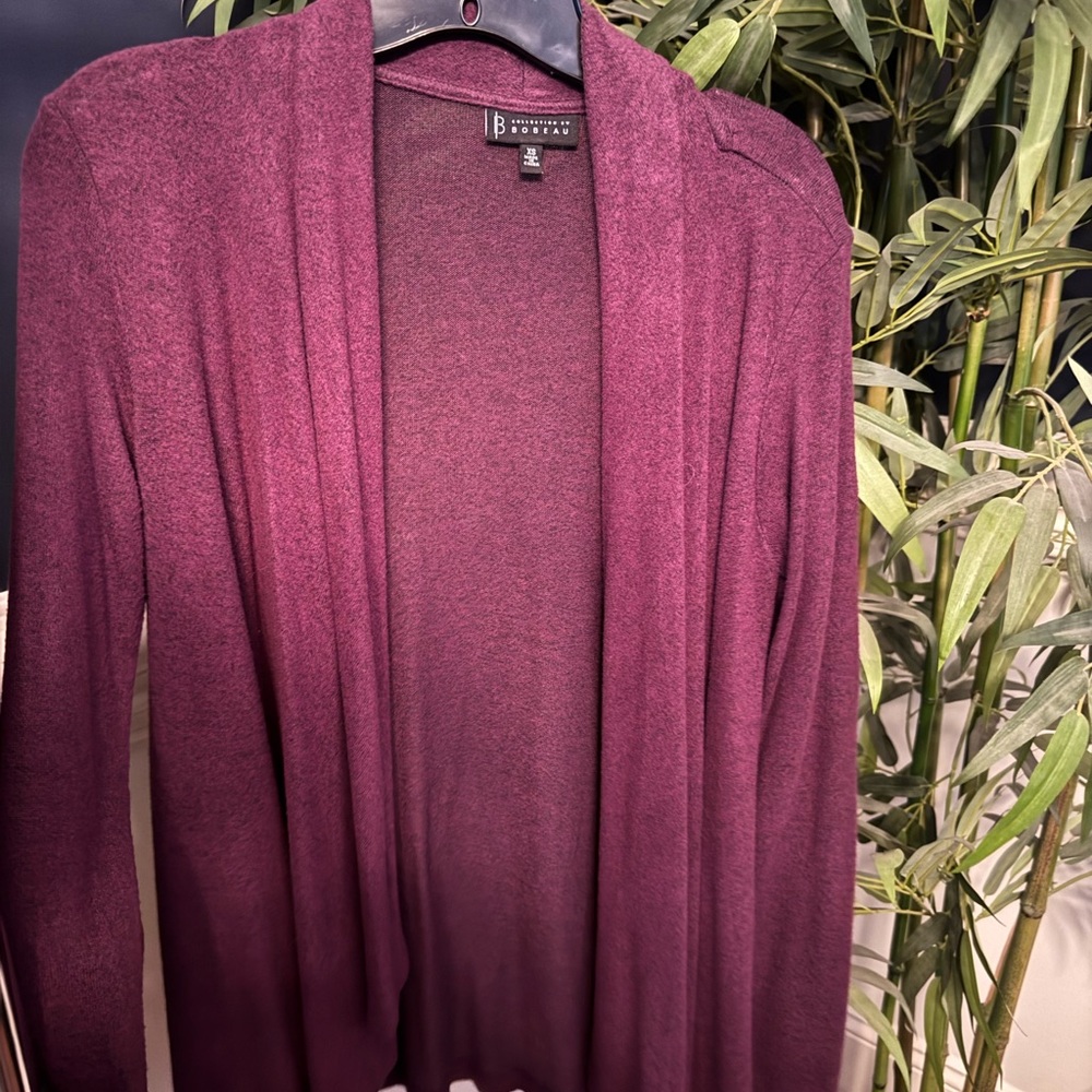 Bobeau Deep Burgundy Cardigan